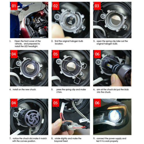 FOR 2007-2012 KAWASAKI ZX600 Ninja ZX-6R HEADLIGHT LED BULB SUPER WHITE BRIGHT - Fresh Stock Dated February 2026