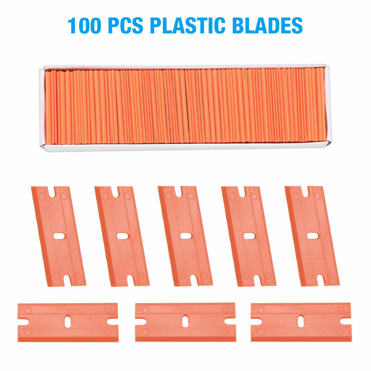 100Pcs Mini Plastic Razor Blades&Razor Scraper Double Edged Sticker Removal Tool - Fresh Stock Dated February 2026