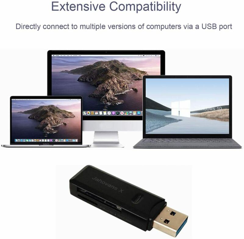 USB 3.0 SD Card Reader for PC, Laptop, Mac, (Black) - Fresh Stock Dated February 2026