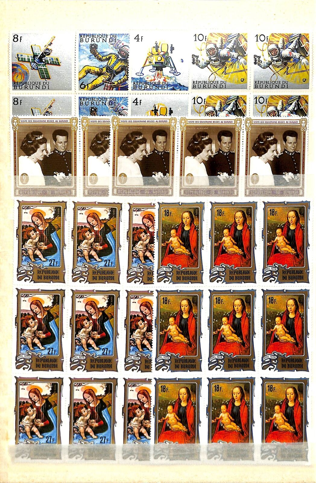 [OP1168] Burundi lot of stamps on 10 pages - Fresh Stock Dated December 2025