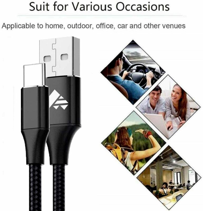 USB C Cable 3 Pack 6ft 5G Phone Charging Cord Braided Type C Charger... - Fresh Stock Dated February 2026