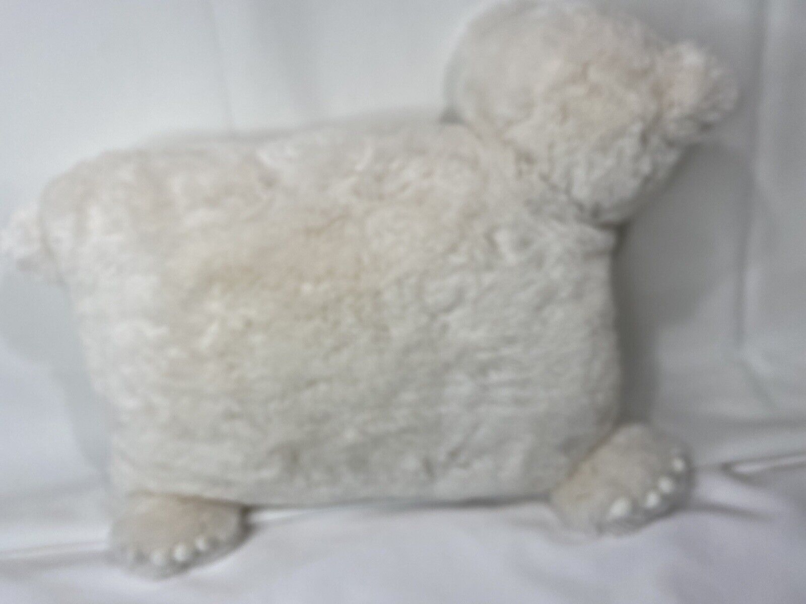 Pottery Barn Faux Fur Kids Plush White Bear Pillow Paws/Ears/Tail - Fresh Stock Dated February 2026
