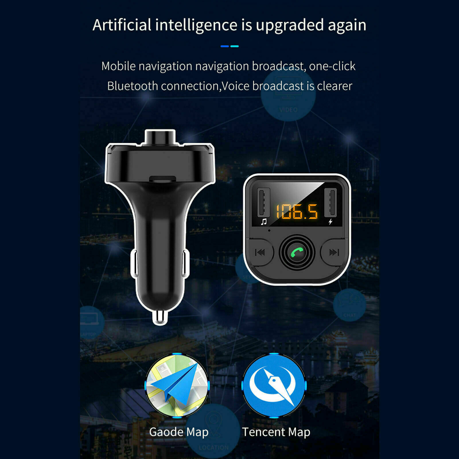 Bluetooth Car Wireless FM Transmitter MP3 Player Hands Free Radio 2 USB Charger - Fresh Stock Dated February 2026