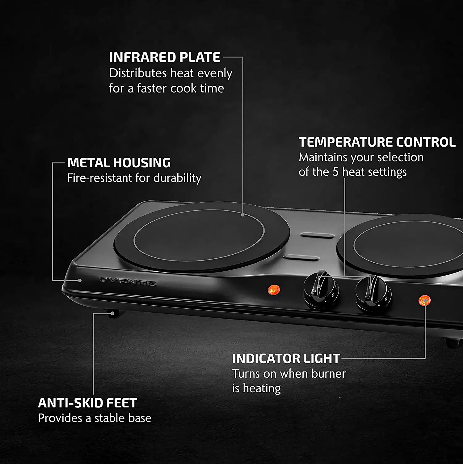 Electric Double Burner Ceramic Infrared Glass Hot Plate Cooktop Portable Stove - Fresh Stock Dated February 2026