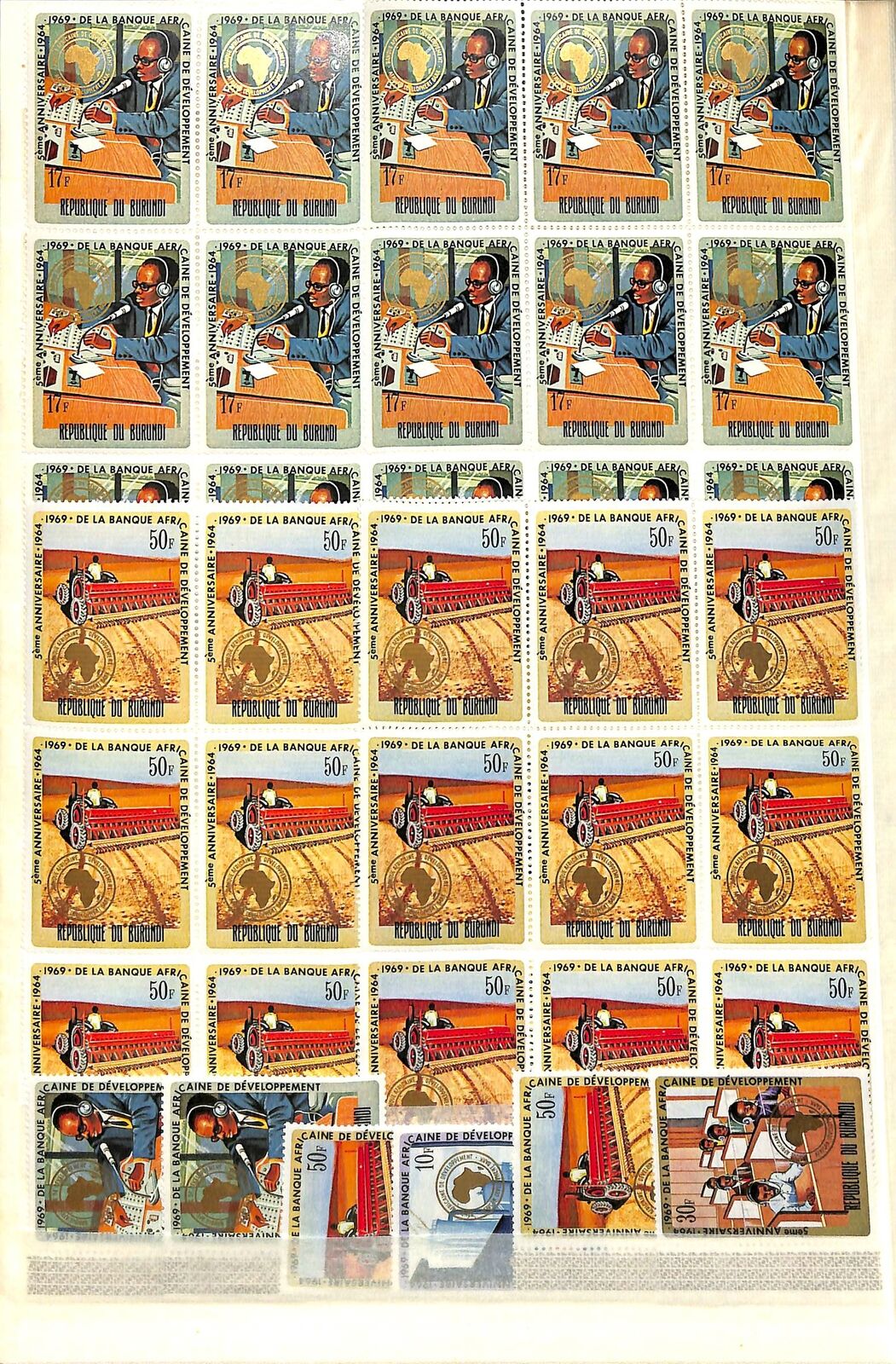[OP1168] Burundi lot of stamps on 10 pages - Fresh Stock Dated December 2025