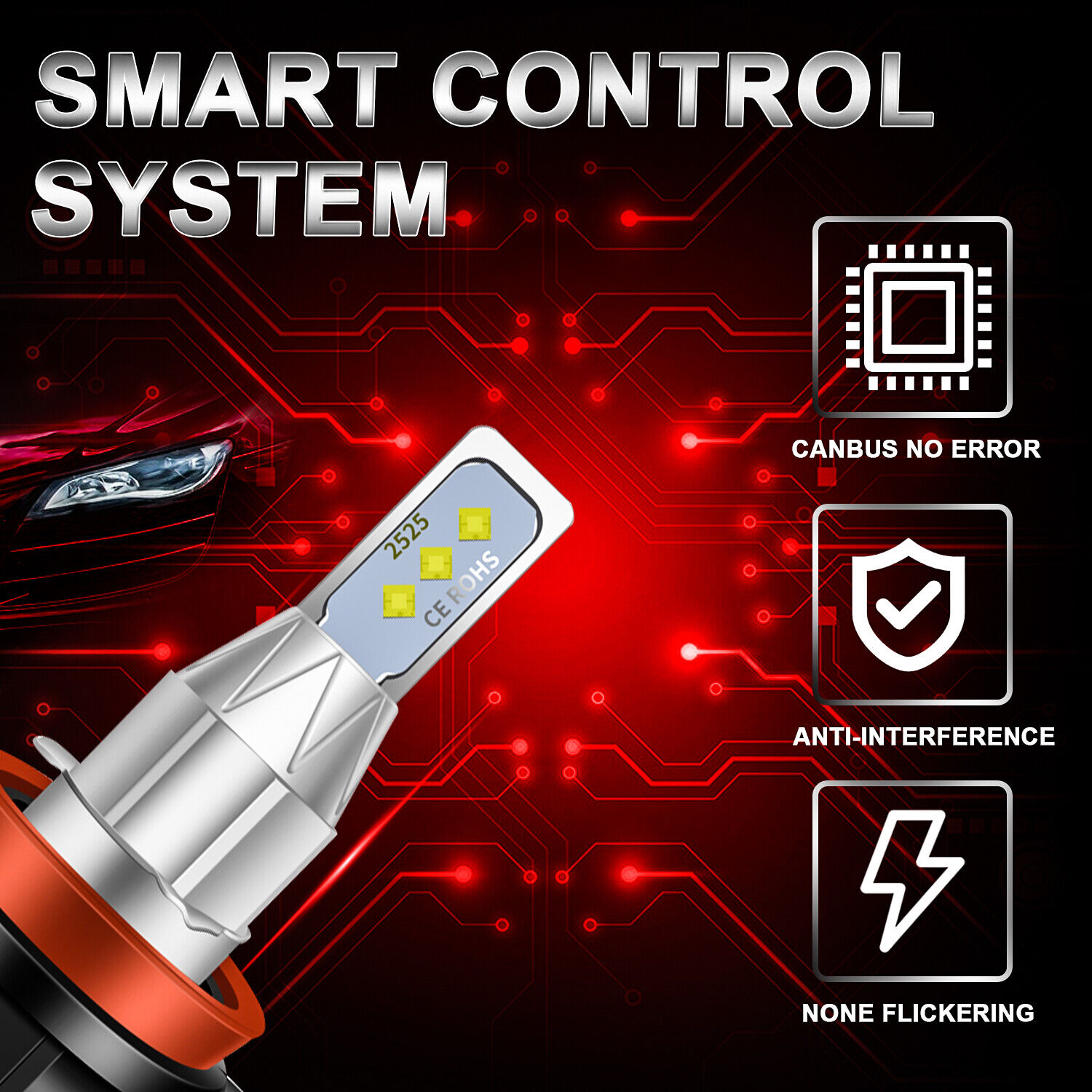 NEW H11 2x LED Headlight Bulbs For Suzuki GSXR1000 GSXR750 GSXR600 Low Beam Kit - Fresh Stock Dated February 2026