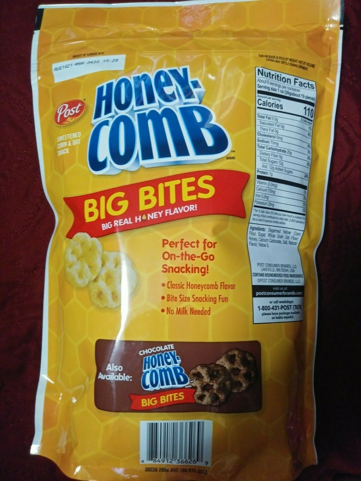 NEW Post® HONEY-COMB™ BIG BITES Real Honey Flavor! 6 oz. Bag - Fresh Stock Dated December 2025