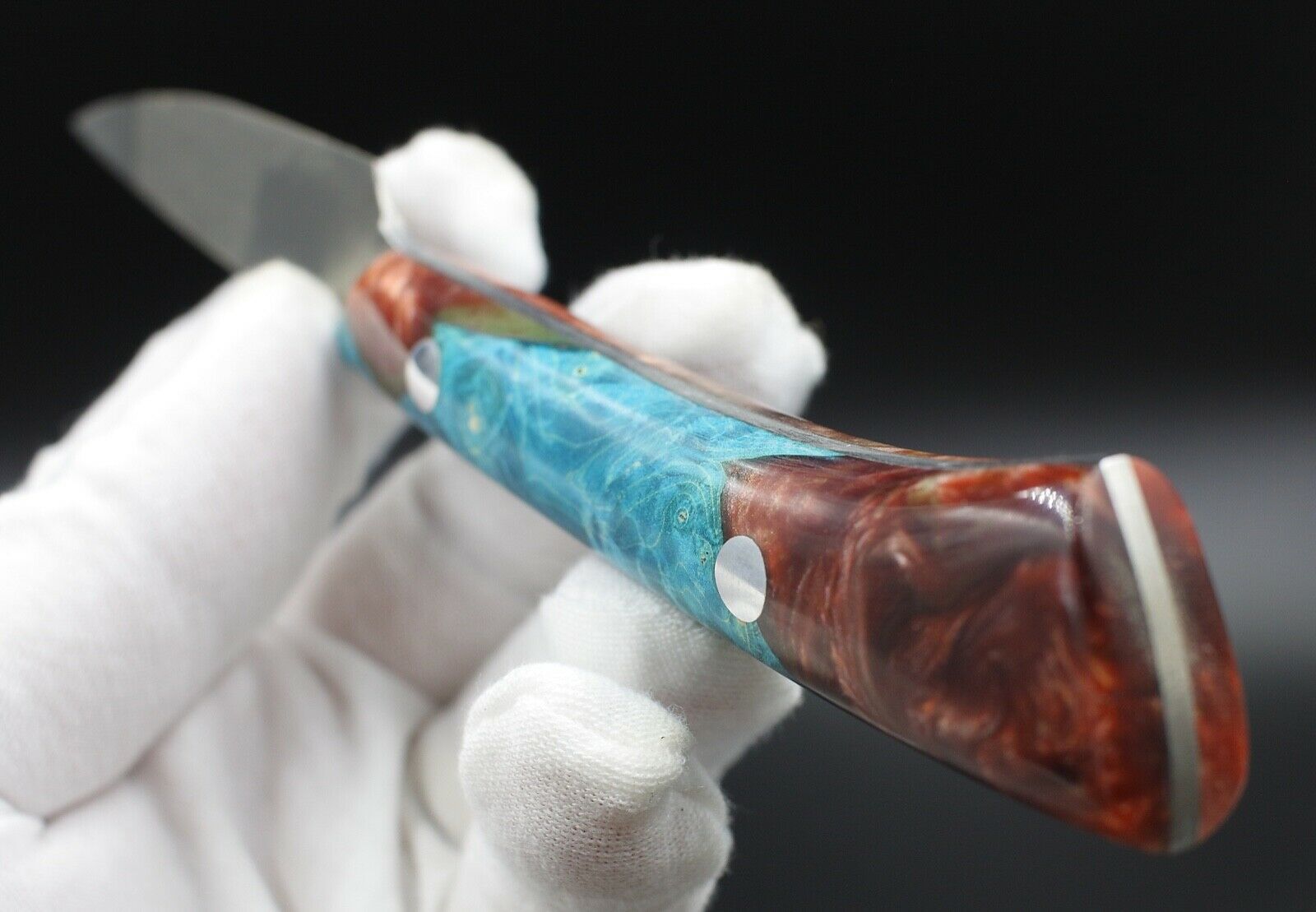 Blue Lagoon Paring - USA Made Custom Knives ELMAX Stainless Steel Custom Handle - Fresh Stock Dated December 2025