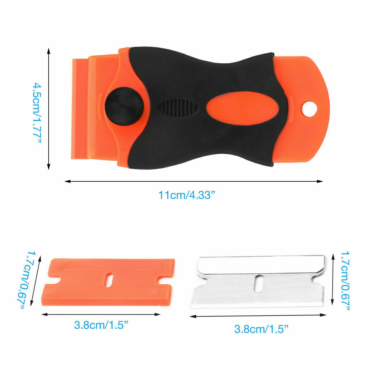 100Pcs Mini Plastic Razor Blades&Razor Scraper Double Edged Sticker Removal Tool - Fresh Stock Dated February 2026