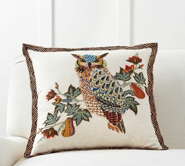 NEW Pottery Barn Owl Embroidered 20