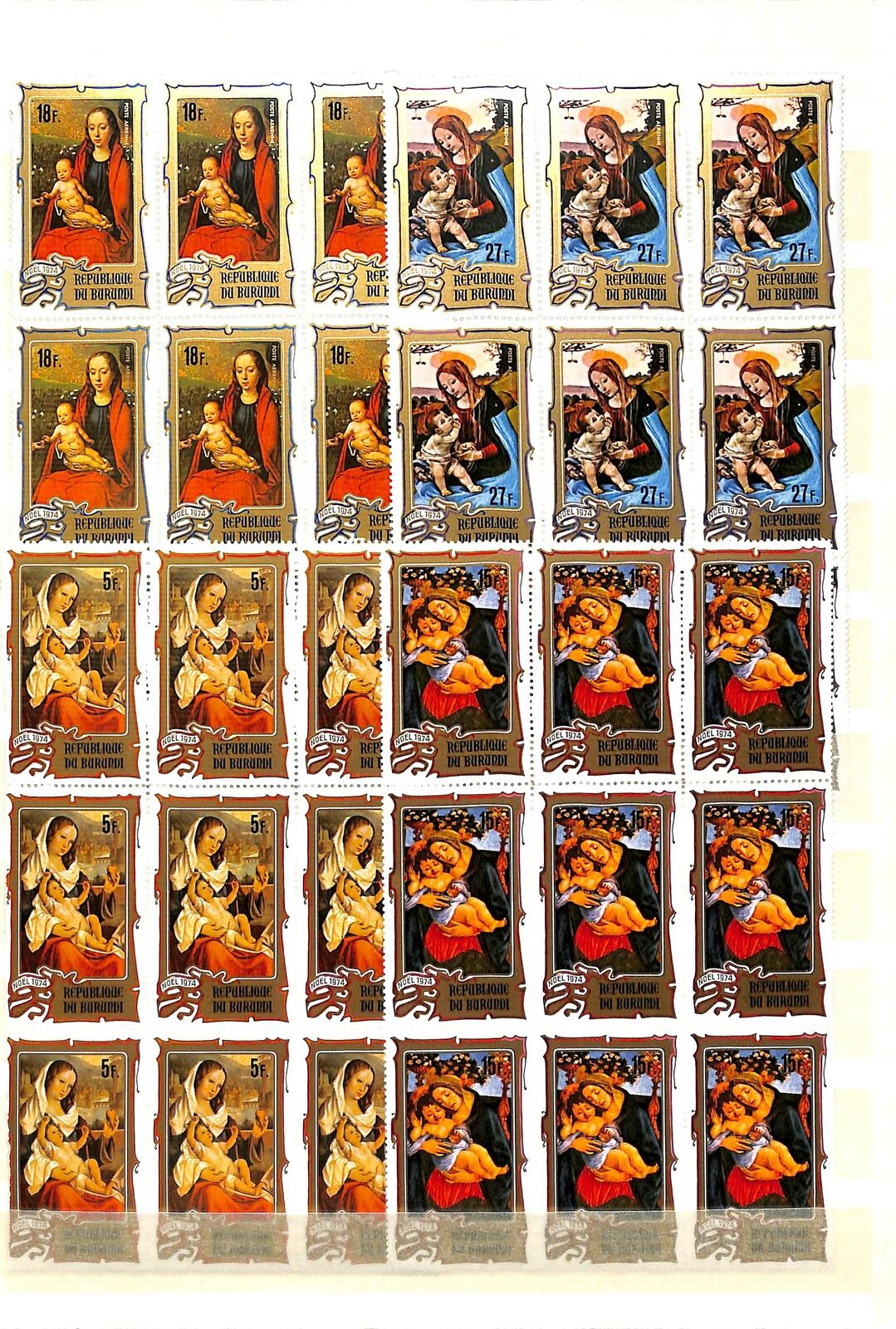 [OP1168] Burundi lot of stamps on 10 pages - Fresh Stock Dated December 2025