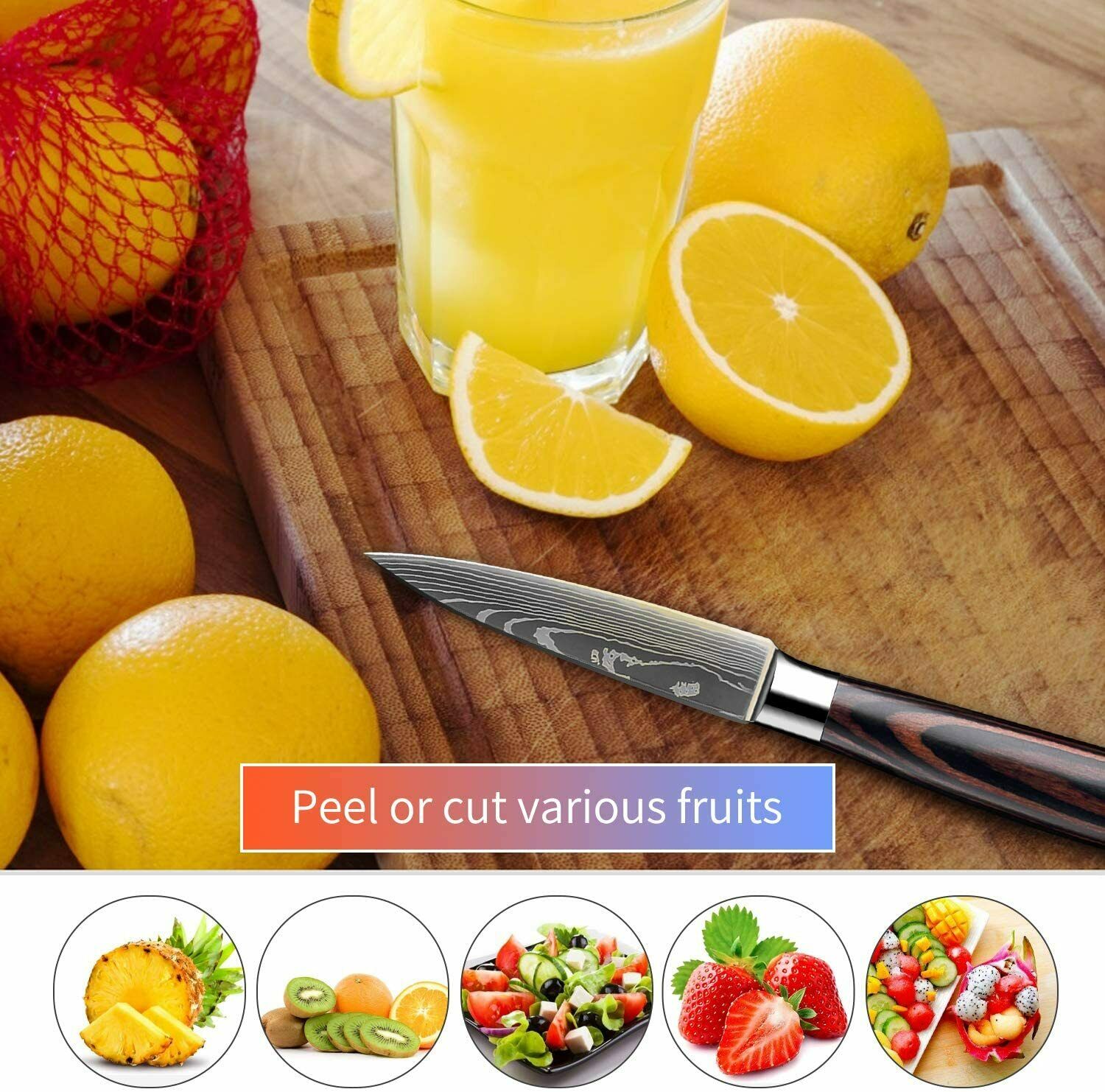 3.5'' Paring Knife Japanese Damascus Style Stainless Steel Kitchen Chef's Knife - Fresh Stock Dated December 2025