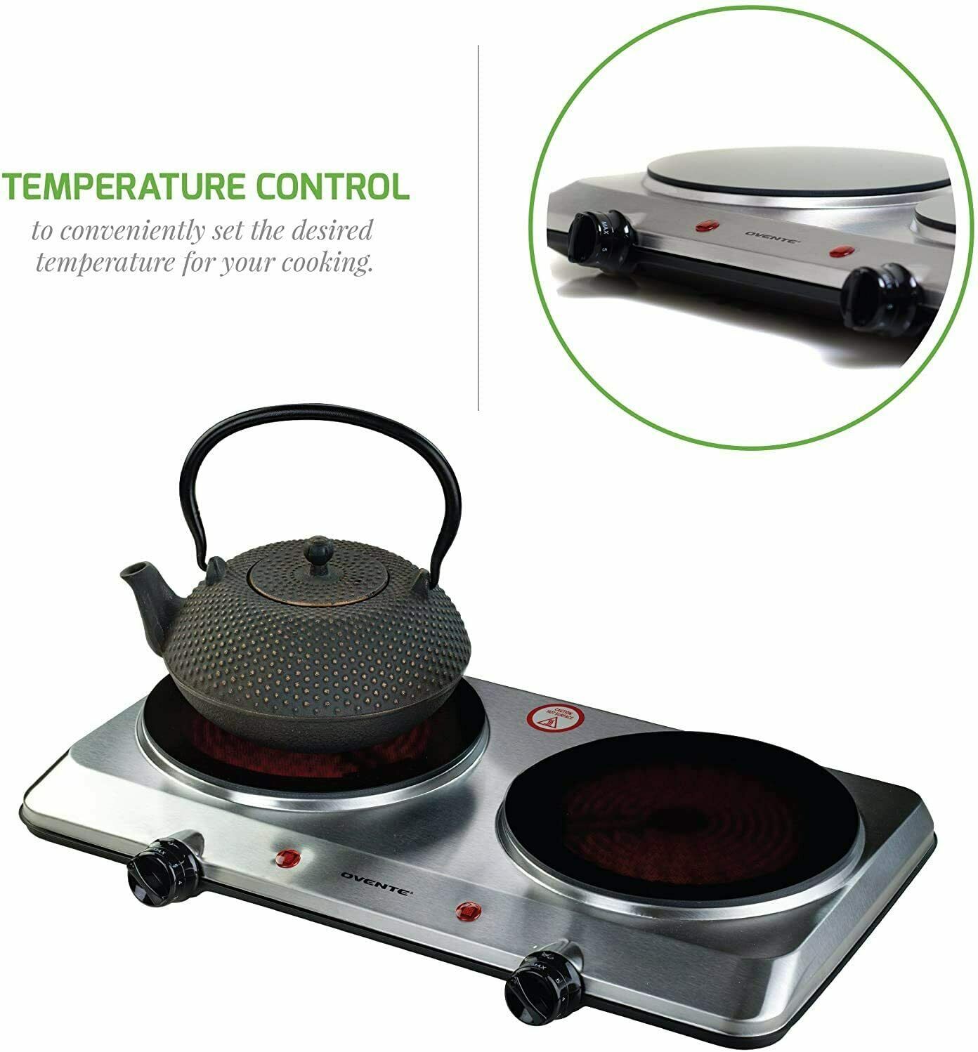 1500W Double Hot Plate Electric Countertop Infrared Stove 7.5 Inch - Fresh Stock Dated February 2026
