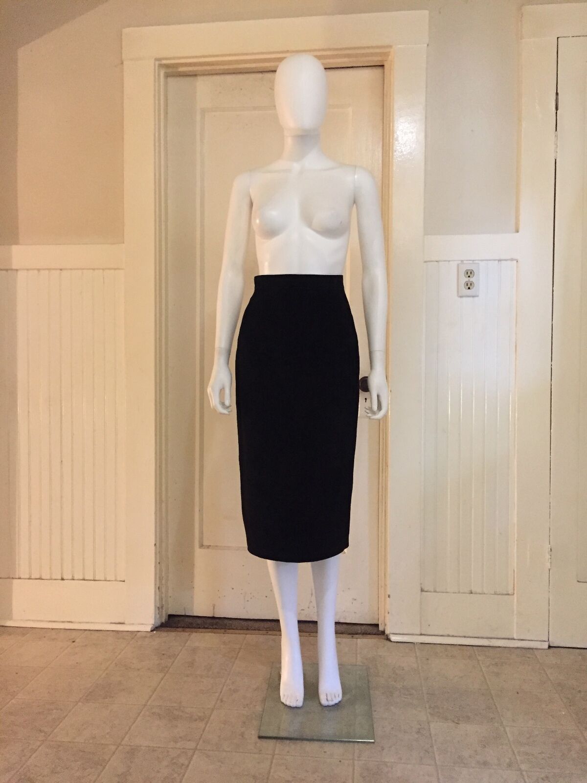 ORNATE SUEDE SKIRT vintage high waist pencil black snakeskin leather floral XS - Fresh Stock Dated February 2026