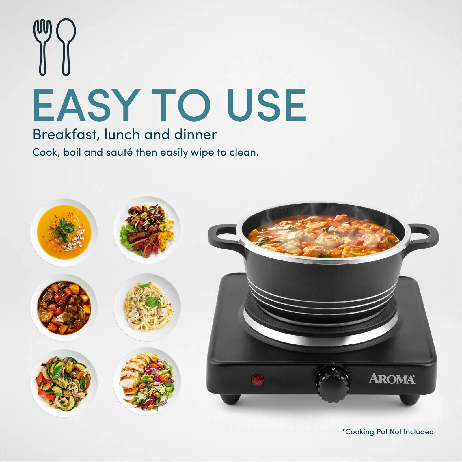 Single Burner Electric Hot Plate Portable Stove Cooker Die-Cast Dorm Hotplate. - Fresh Stock Dated February 2026