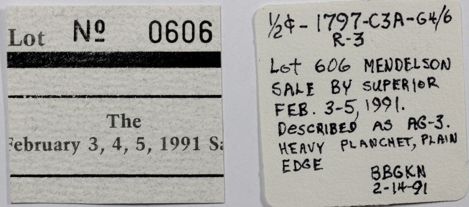 1797 1/2c C-3a Liberty Cap Half Cent - Fresh Stock Dated February 2026