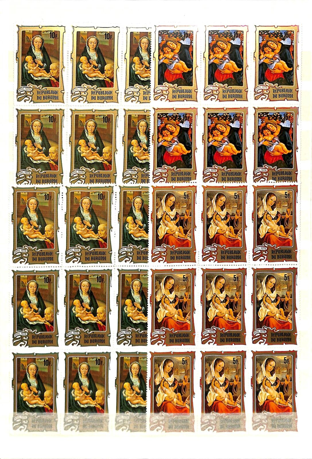 [OP1168] Burundi lot of stamps on 10 pages - Fresh Stock Dated December 2025