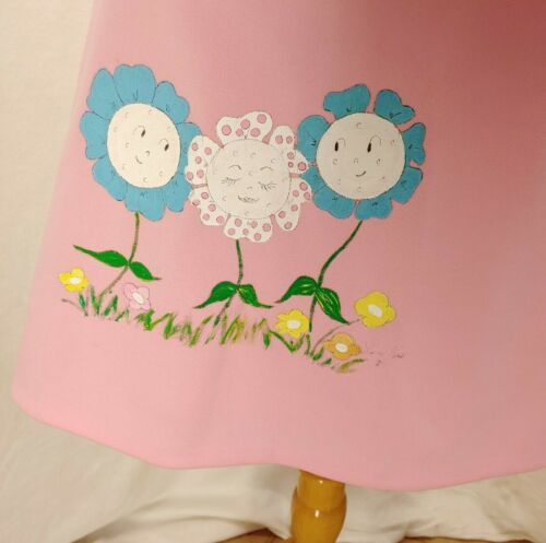 Vintage Hand Painted Pink A Line Skirt Golf Ball Daisies Cute EUC One of a kind! - Fresh Stock Dated February 2026