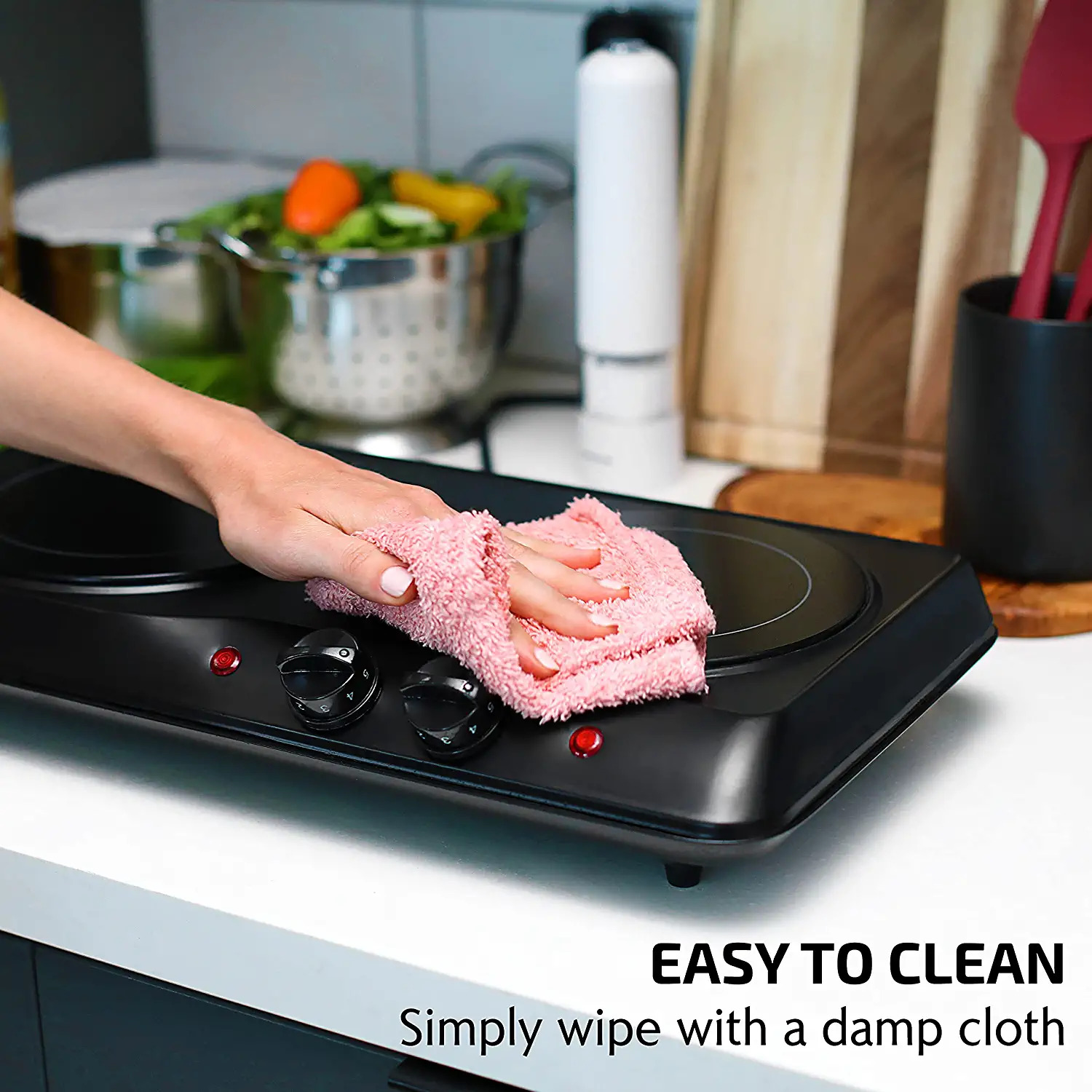 Electric Double Burner Ceramic Infrared Glass Hot Plate Cooktop Portable Stove - Fresh Stock Dated February 2026