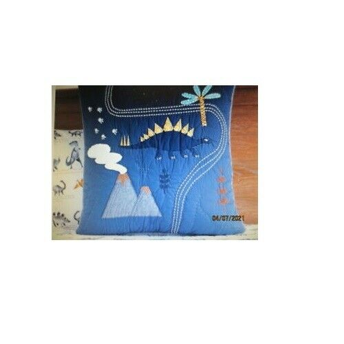 Pottery Barn Kids Jurassic Dinosaur Quilted Pillow Euro Sham European Square 26