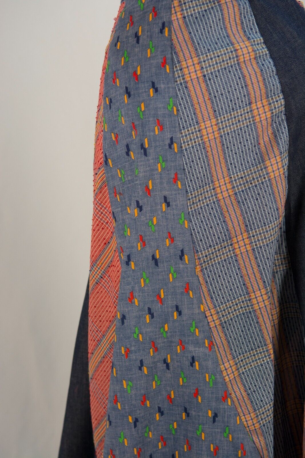 Vintage 70s Patchwork Swirler Maxi Skirt Tulip Hem Swirl Jean Cottagecore S - Fresh Stock Dated March 2026