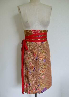 Vintage 70s Kenzo Jap Wrap Skirt S 38 France Pleated Cotton Kimono Print Floral - Fresh Stock Dated February 2026