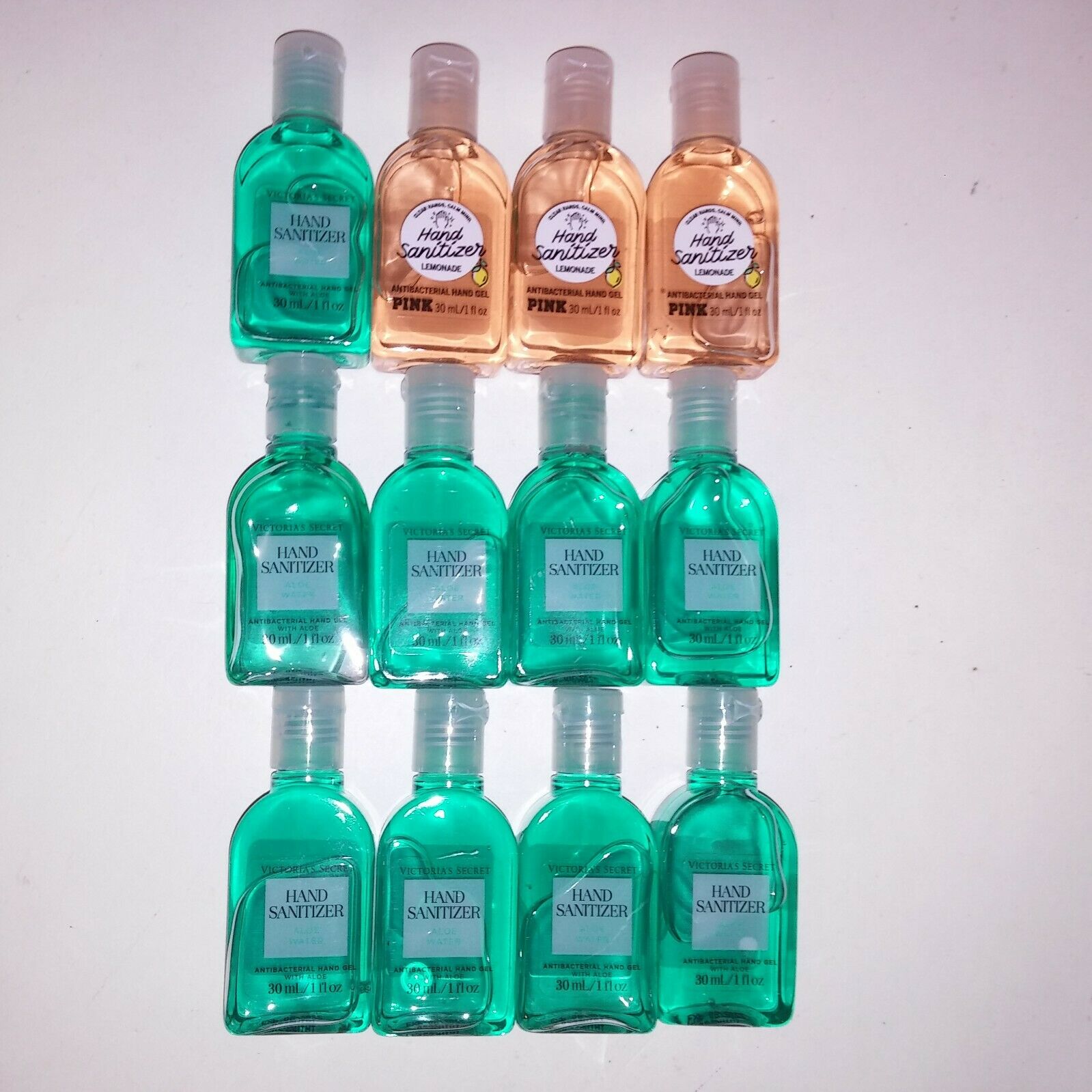 Set of 12 Victoria Secret Hand Sanitizer Mini 1 oz Each Aloe Water & Lemonade - Fresh Stock Dated February 2026