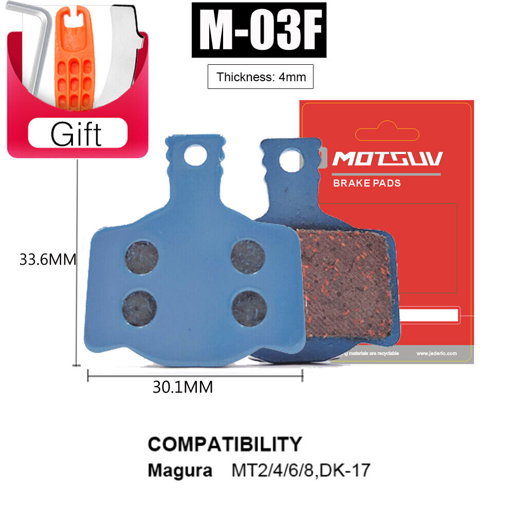 4 Pairs Bicycle Disc Brake Copper Fiber Pads Bike Hydraulic Disc Brake Pads - Fresh Stock Dated February 2026