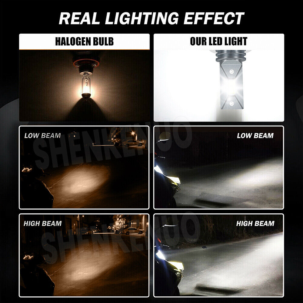 H7 LED Headlight Bulbs For Suzuki GSXR 1000 750 600 Hayabusa Hi Low Beam White - Fresh Stock Dated February 2026