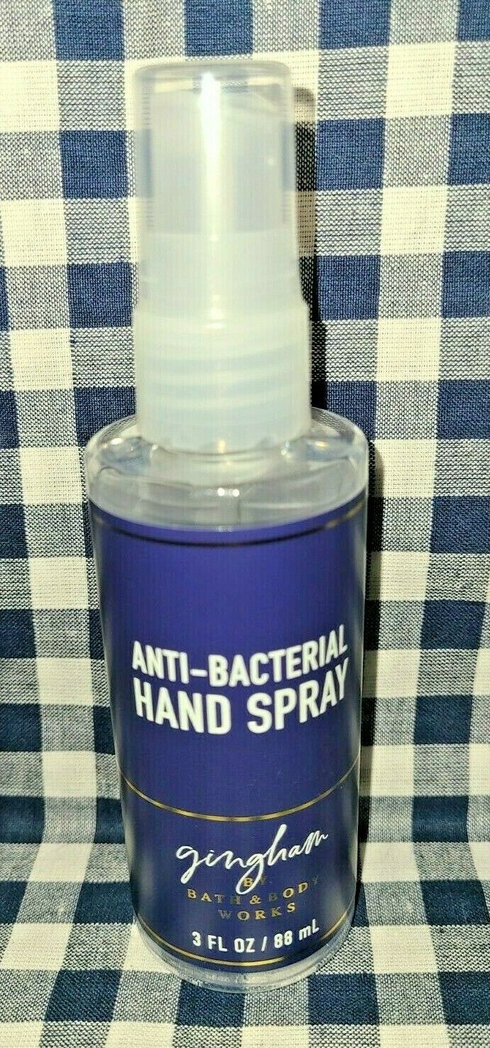 2-Pack Gingham NEW Anti-Bacterial Spray Sanitizer 3 oz Bath & Body Works - Fresh Stock Dated February 2026