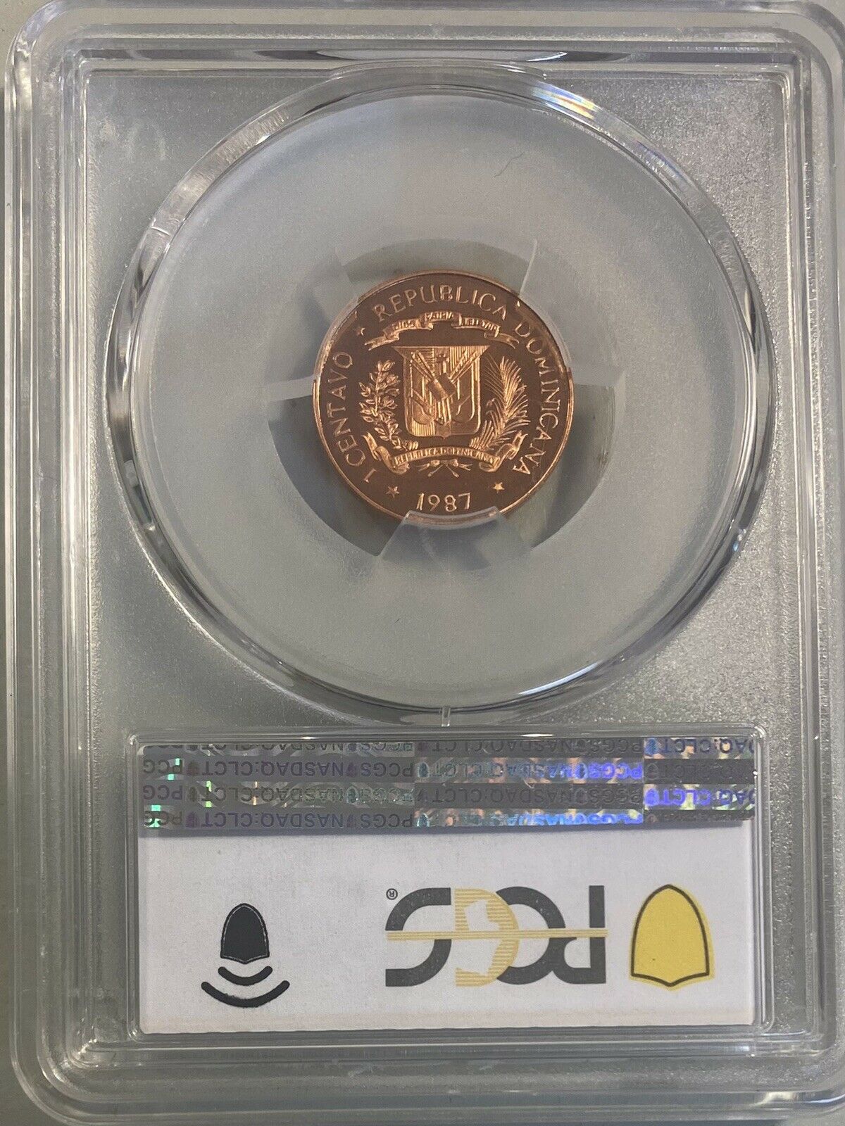 Dominican Republic 1987 Centavoo Fitchy Cross PCGS PR68DCAM Deep Cameo Proof - Fresh Stock Dated February 2026