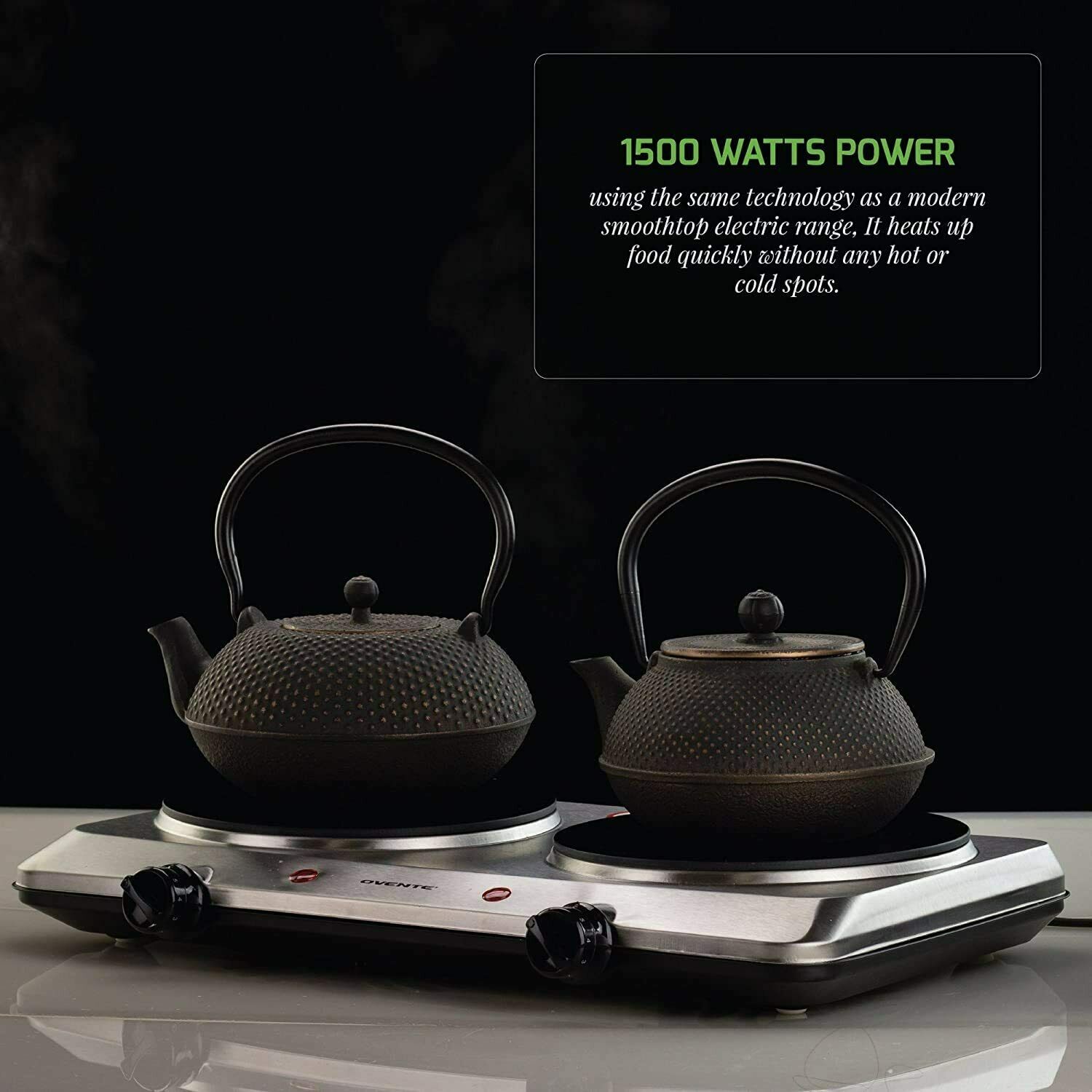 1500W Double Hot Plate Electric Countertop Infrared Stove 7.5 Inch - Fresh Stock Dated February 2026