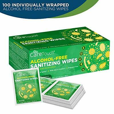 Alcohol-Free Hand Sanitizing Wipes – 100 Individually Wrapped Wipes - Travel - Fresh Stock Dated February 2026