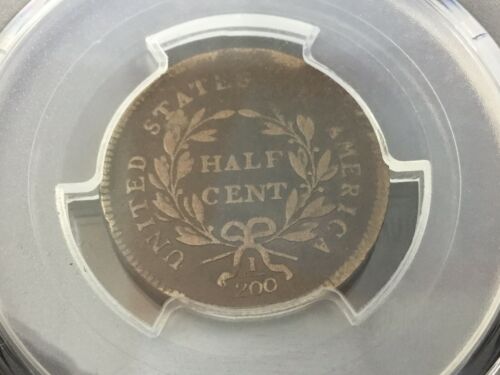 1795 Half Cent, C-6a Plain Edge No Pole. PCGS G06 - Fresh Stock Dated December 2025