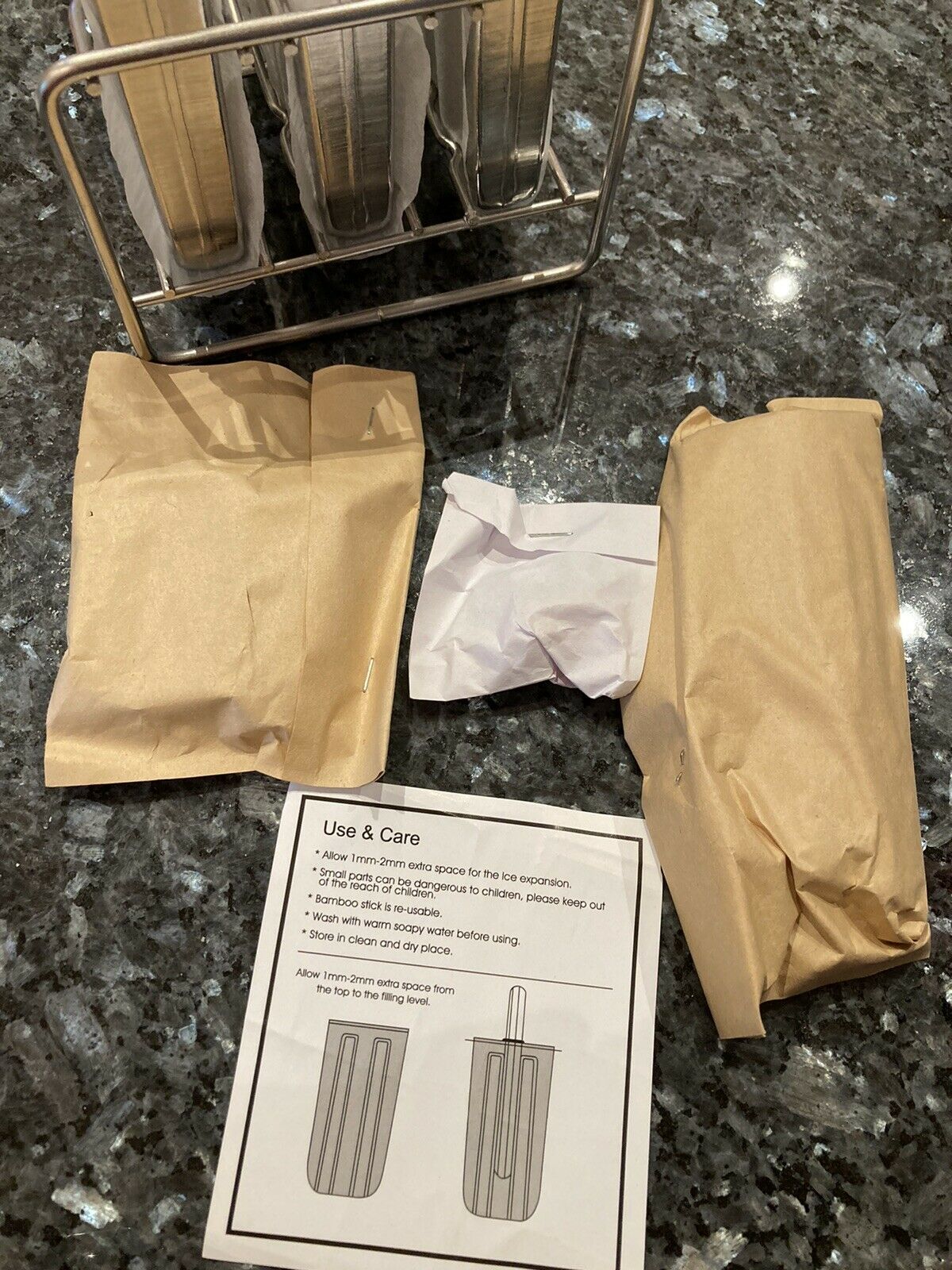 Ecozoi Stainless Steel Popsicle Molds And Rack - 6 Ice Pop Makers - Flat-Grooved - Fresh Stock Dated February 2026