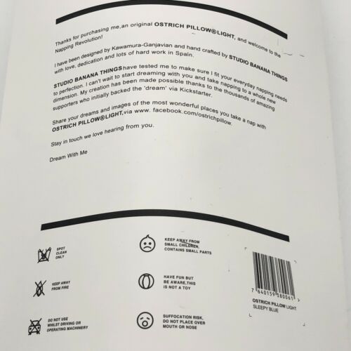 Ostrich Pillow Light Studio Banana Things Airplane Travel Accessory Dream w/ Me - Fresh Stock Dated December 2025