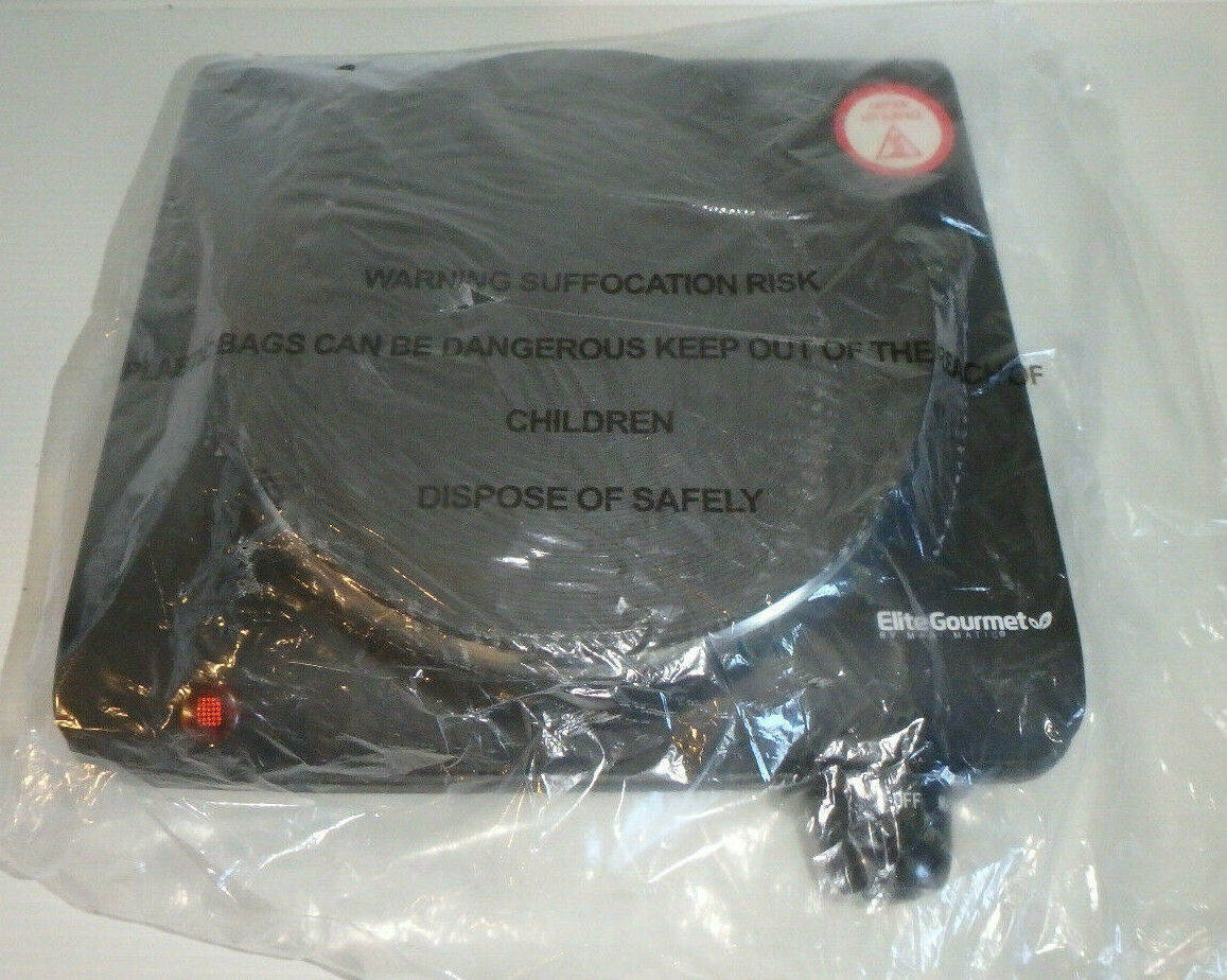 ELITE GOURMET Electric Burner Portable Hot Plate Dorm RV Travel Countertop /NOB - Fresh Stock Dated February 2026