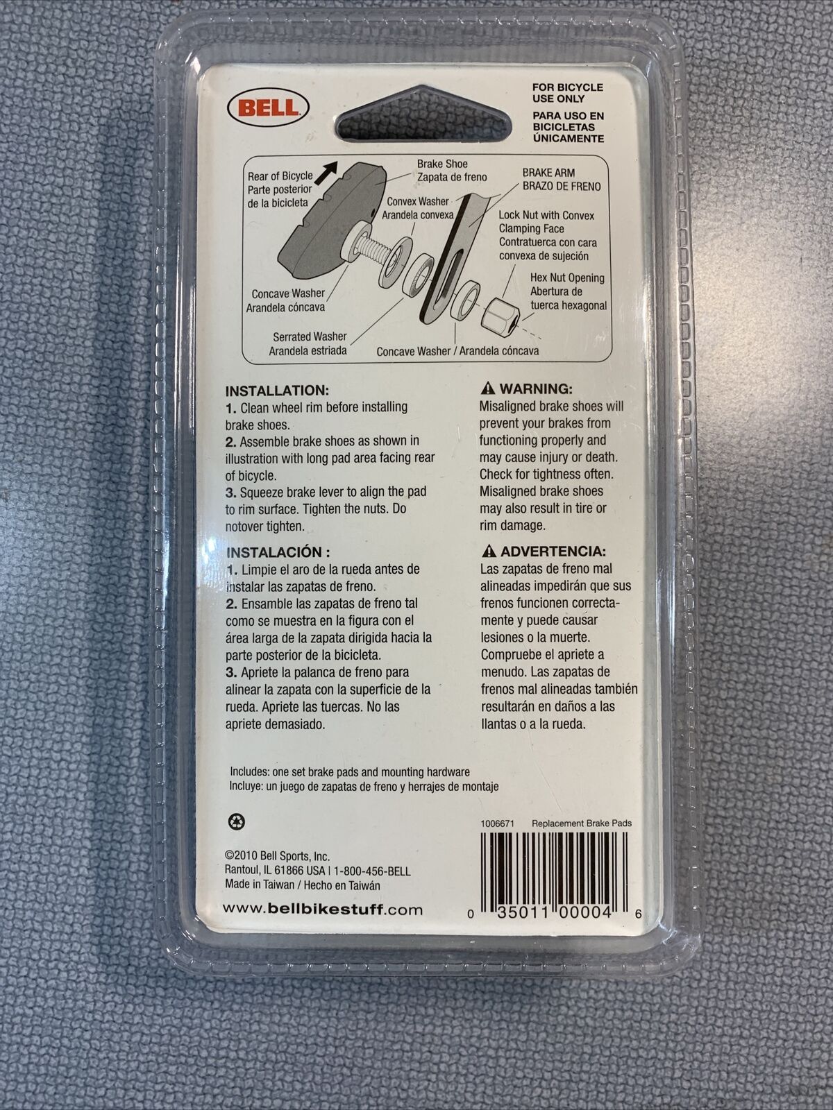 BELL C STOP BRAKE PADS FOR BICYCLES Brand New Factory Sealed - Fresh Stock Dated February 2026