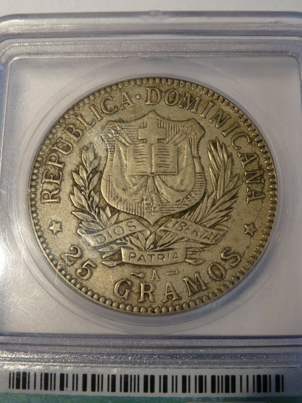 1 Peso Silver Dominican Republic 1897-A ICG XF-45 KM# 16 - Fresh Stock Dated December 2025