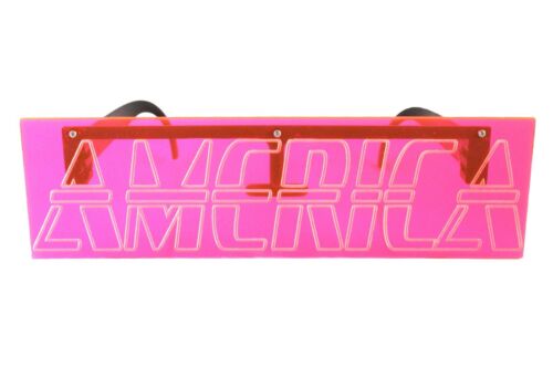 America Engraved Party Rave Festival Costume Futuristic Novelty Pink Sunglasses - Fresh Stock Dated February 2026