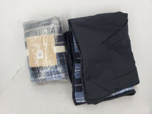 New Lot of 2 Pottery Barn Teen Preston Patchwork Sham Standard Size Blue Gray - Fresh Stock Dated December 2025