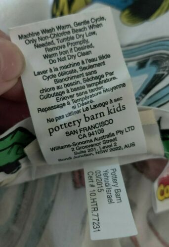 Pottery Barn Kids Marvel Comics Standard Sham Hulk Captain America Avengers - Fresh Stock Dated December 2025