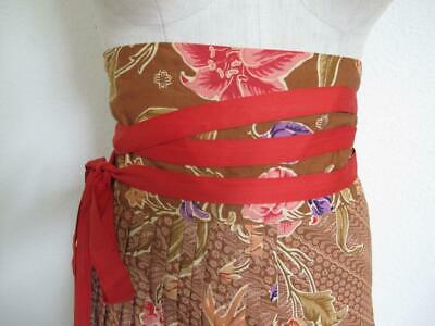 Vintage 70s Kenzo Jap Wrap Skirt S 38 France Pleated Cotton Kimono Print Floral - Fresh Stock Dated February 2026