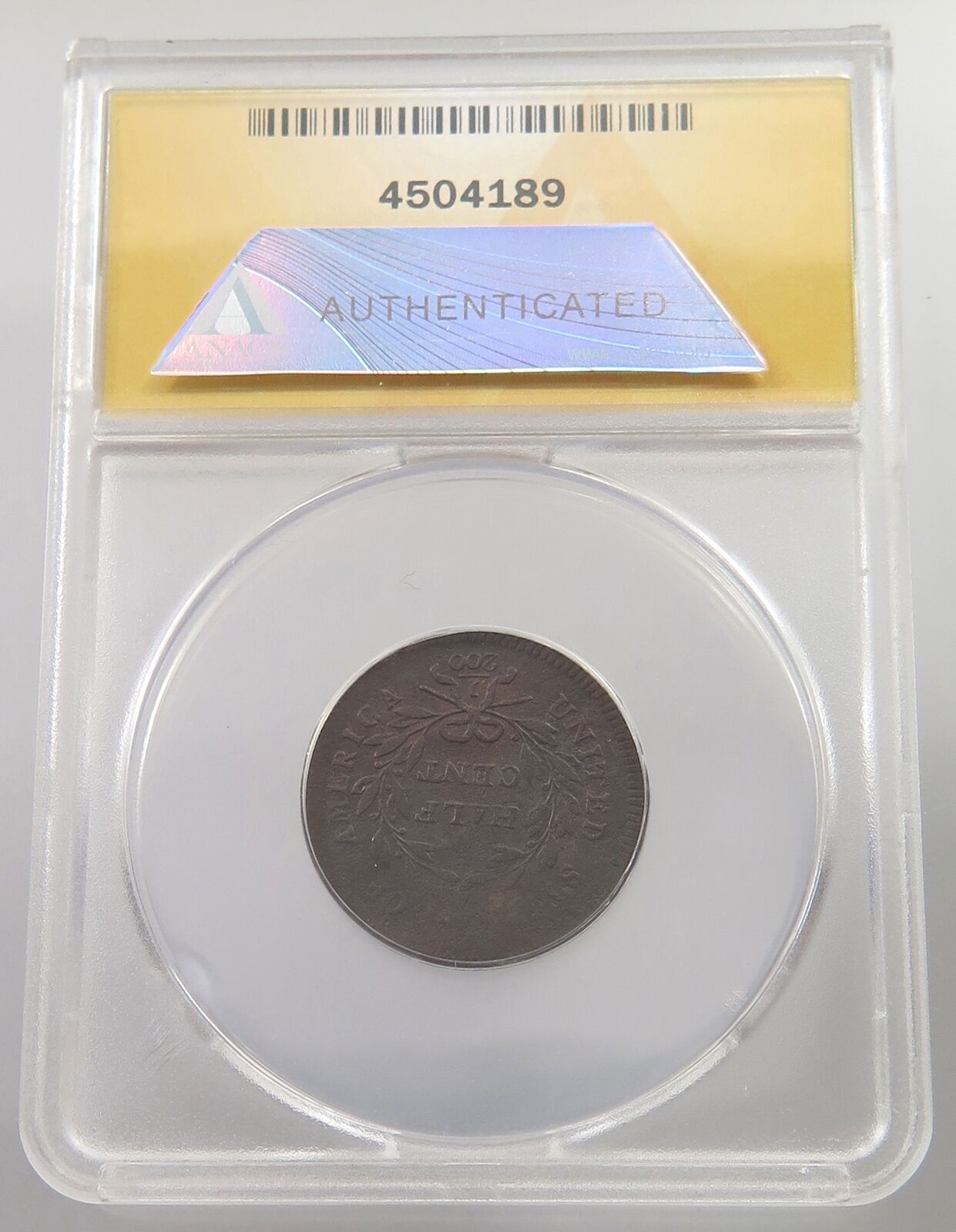 UNITED STATES HALF CENT 1795 PLAIN EDGE C-6A GRADED #p54 103 - Fresh Stock Dated February 2026