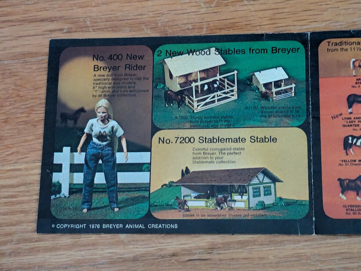 1976 Breyer Collectors Manual Horses Stables Animals Boxed Sets COLOR Pamphlet - Fresh Stock Dated December 2025