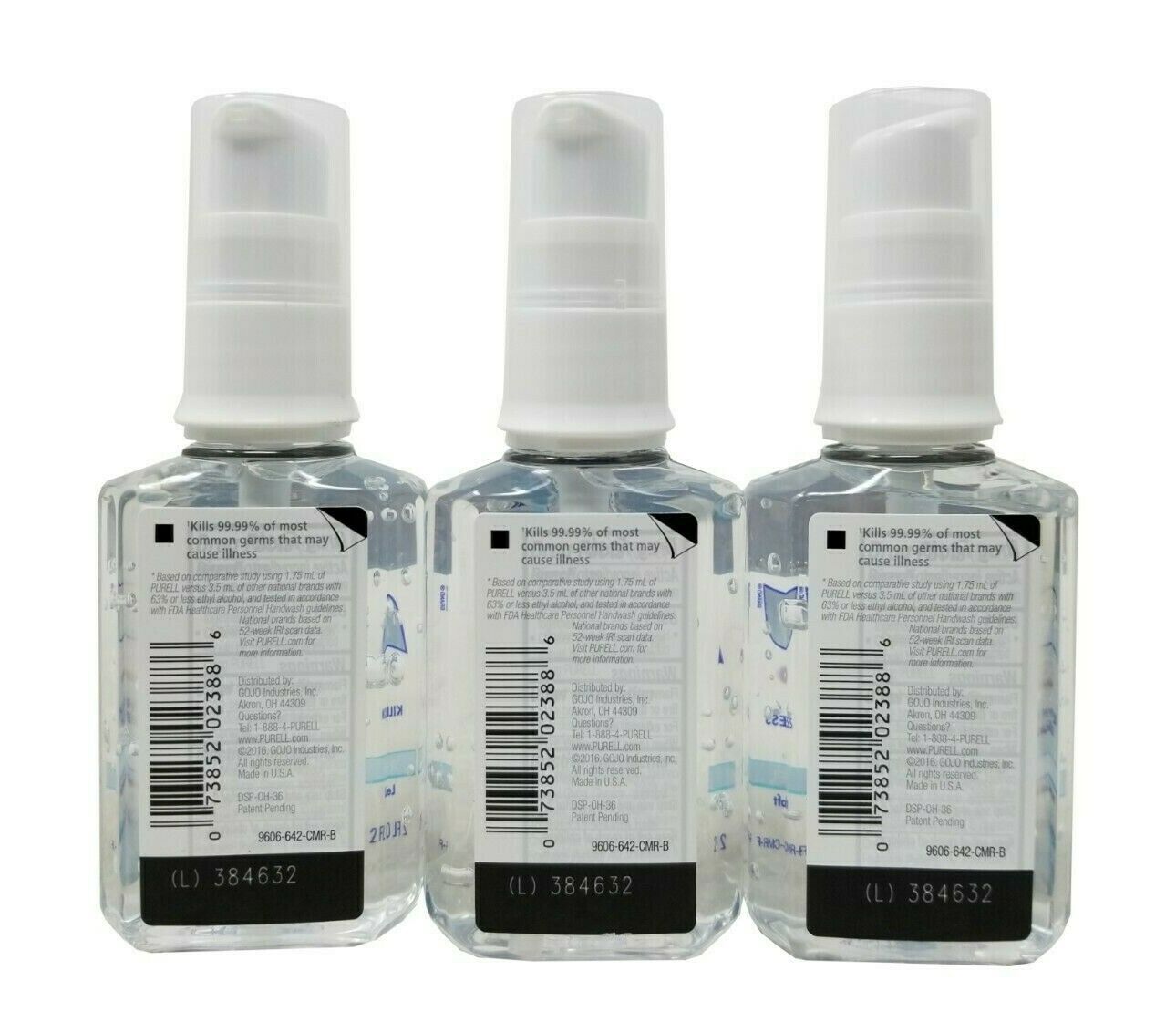 Purell Advanced Hand Sanitizer Refreshing Gel 2 OZ Each - 3 Pack - Fresh Stock Dated February 2026