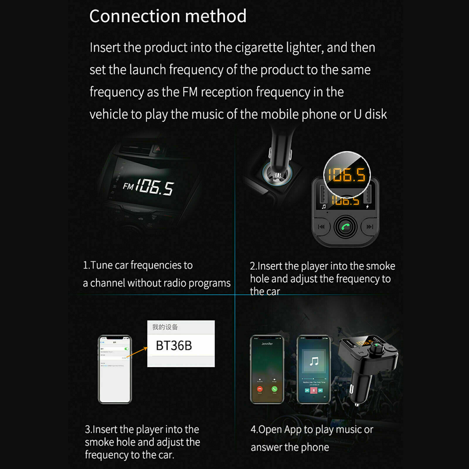 Bluetooth Car Wireless FM Transmitter MP3 Player Hands Free Radio 2 USB Charger - Fresh Stock Dated February 2026