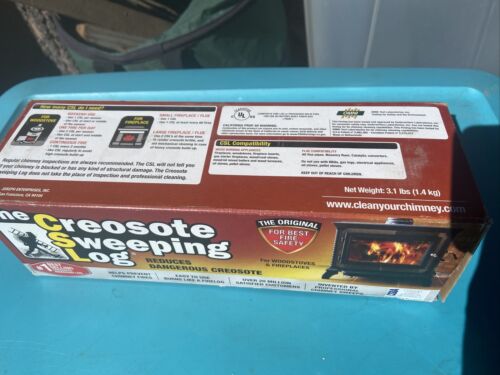 Creosote Sweeping Log Clean Chimney Fireplace Woodstove Fire Log NEW - Fresh Stock Dated December 2025