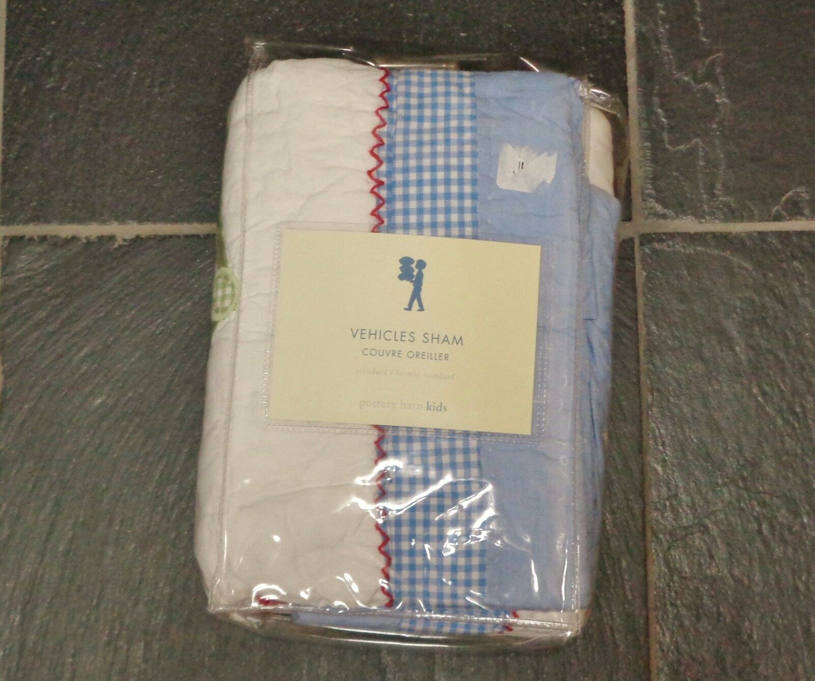 NEW! POTTERY BARN KIDS VEHICLE QUILTED SHAM STANDARD SHAM TOW TRUCK RED CAR - Fresh Stock Dated January 2026