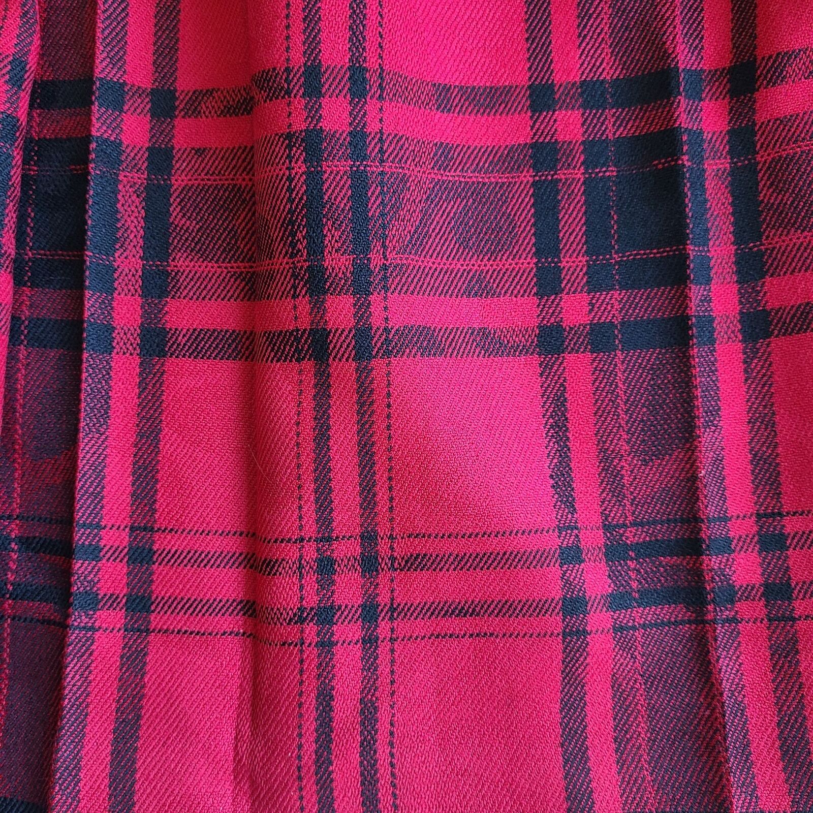 Vintage 90s ? Pendleton Red Black Plaid Skirt Tag sz 10 Waist 24